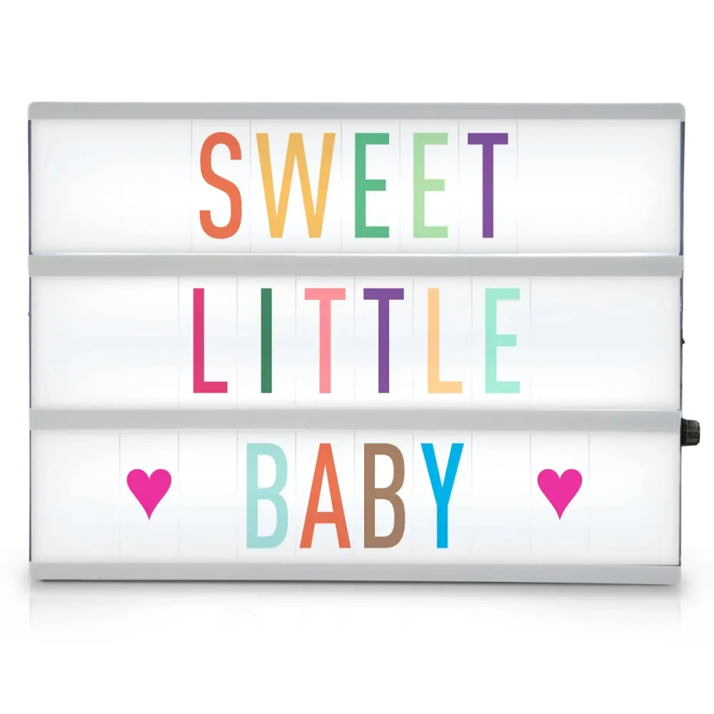 Alecto Lightbox Letters Led Lightbox A4 Black White Comprend 85 lettres et symboles