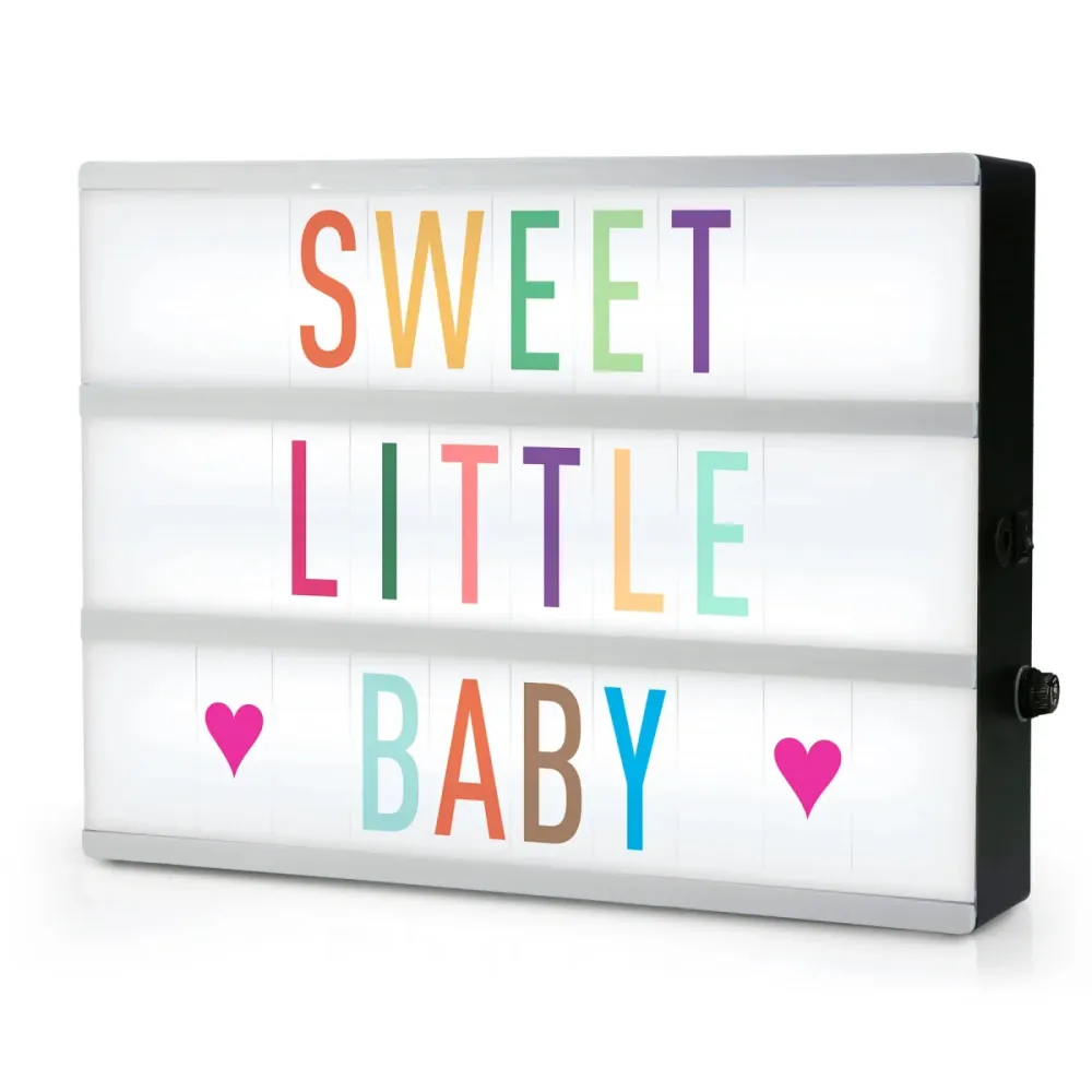Alecto Lightbox Letters Led Lightbox A4 Black White Comprend 85 lettres et symboles