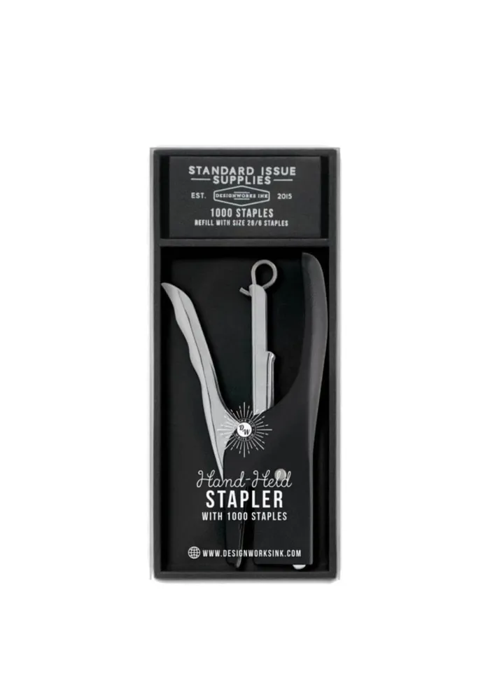 Designworks Ink Handheld Stapler 1000 Staples, Black The Home Studio