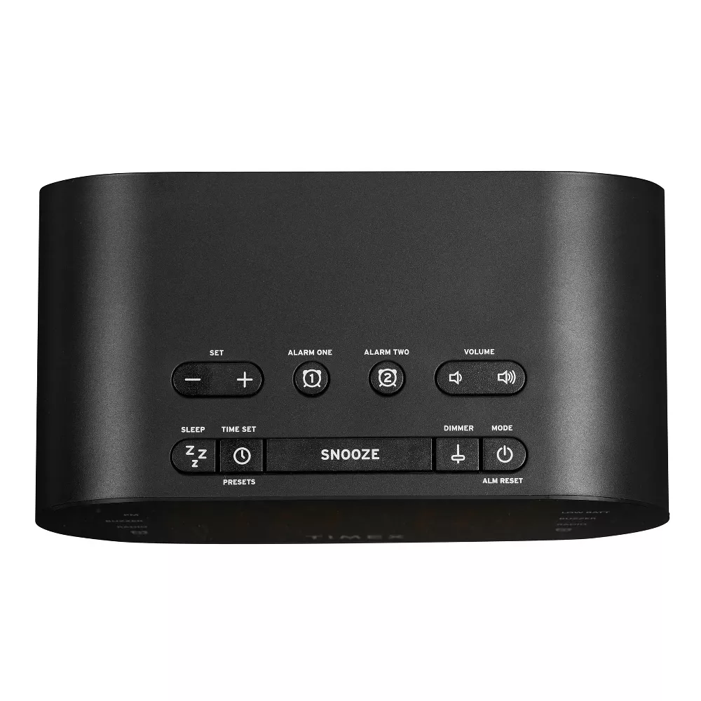 Timex Radio-Réveil à Double Alarme avec Affichage LED, Chargement USB et Batteries de Secours, Noir - T232B