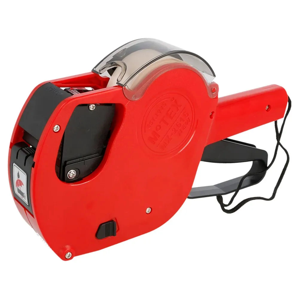 ÉTIQUETEUSE ALPHANUMÉRIQUE 2 LIGNES 10+10 25,5x6x16 CM ROUGE PLASTIQUE - vendu par 1 unités (Prix unitaire = 73 euros)