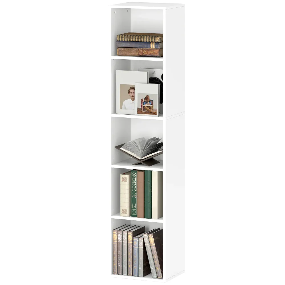 Bibliothèque, étagère de rangement 5 niveaux, meuble de rangement avec étagères réglables pour salon, chambre à coucher, b...