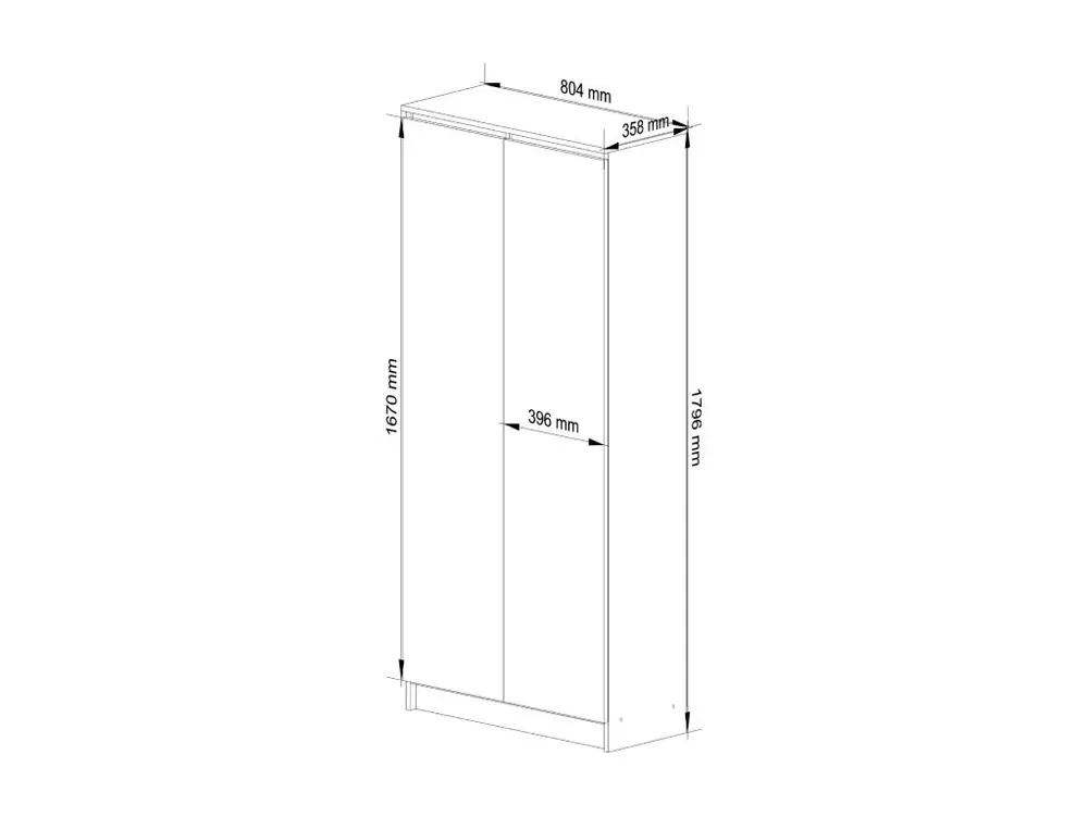 Rayonnage métallique Bibliothèque de bureau Armoire AKORD R80 Wengé 80 cm 2 portes façade Wengé 8 étagères 80x35x180 cm