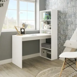 Étagère d'angle Bureau réversible avec étagère de rangement L120 cm