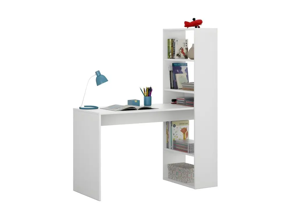 Étagère d'angle Bureau réversible avec étagère de rangement L120 cm