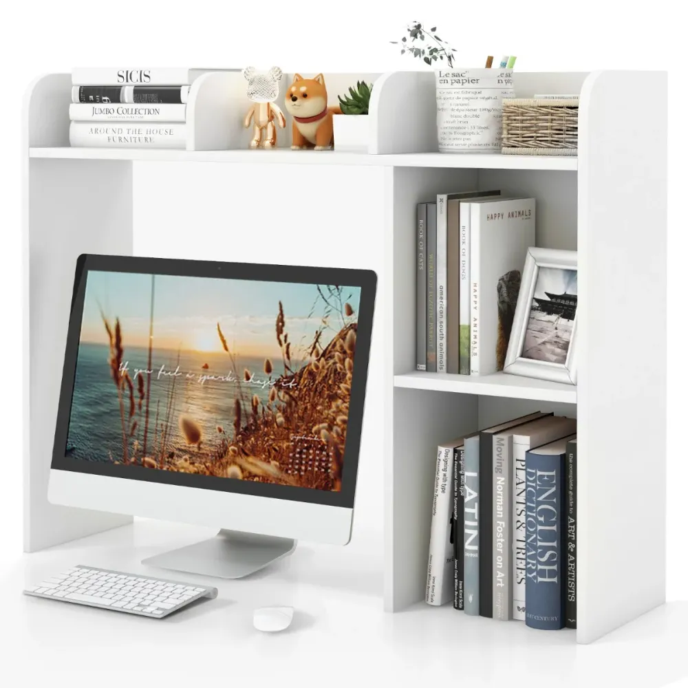 Étagère modulaire Etagère de bureau 94 x 25 x 74 cm rangement spacieux avec 2 dispositifs anti-renversement en bois ingéni...