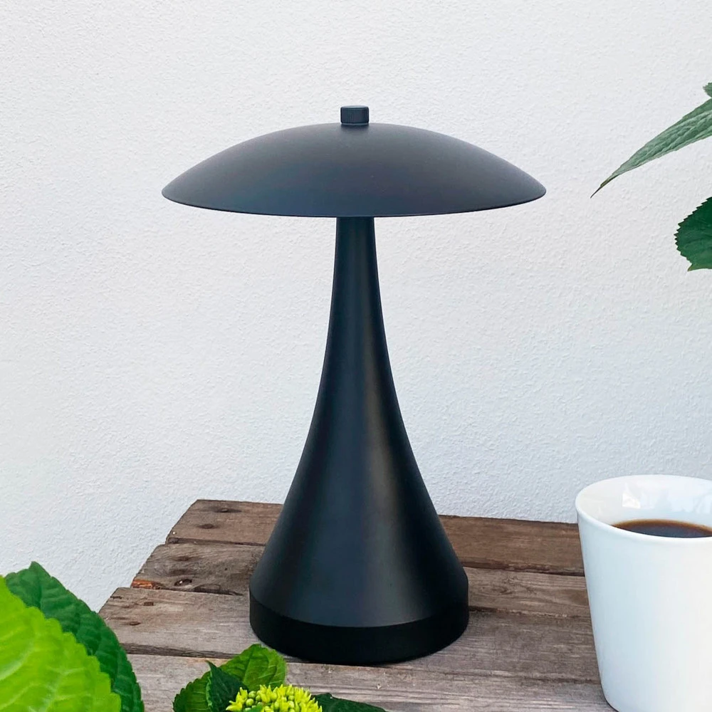 Dyberg Larsen Lampe à poser LED accumulateur Vienna, noir, 28 cm