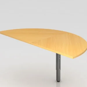 Hammerbacher table à rallonge 2x quart de cercle/socle carré hêtre/graphite demi-cercle pour fixation sur un bureau VRA160...
