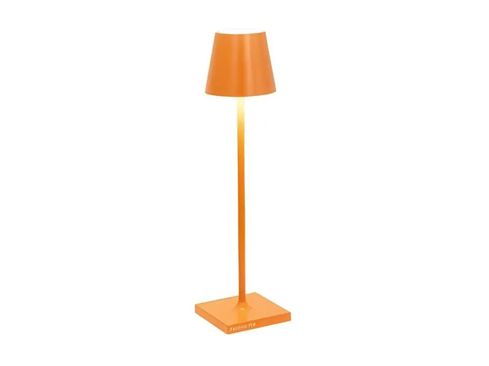 Lampe de table LED Poldina Pro Ultra-fin Orange, rechargeable et dimmable