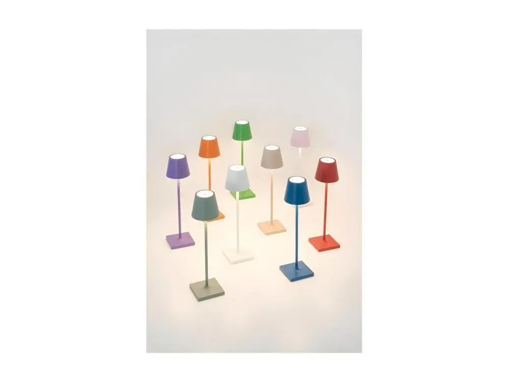 Lampe de table LED Poldina Pro Ultra-fin Orange, rechargeable et dimmable