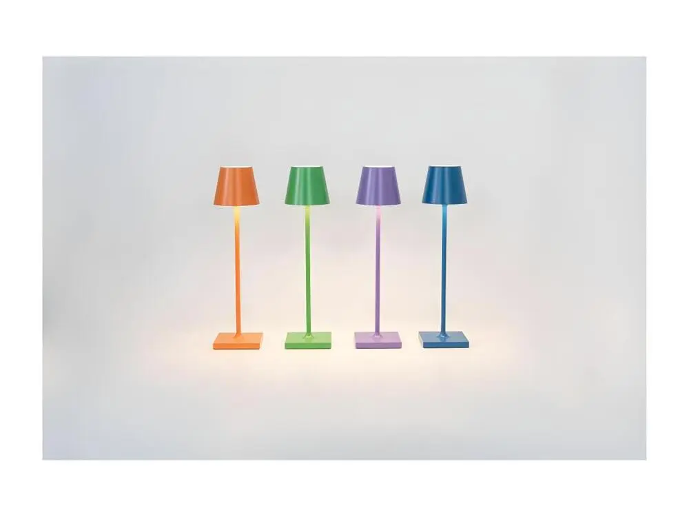 Lampe de table LED Poldina Pro Ultra-fin Orange, rechargeable et dimmable