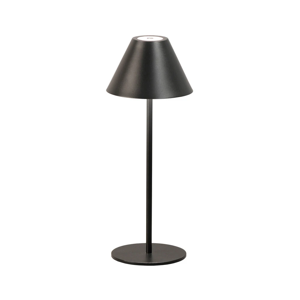 Lampe de table LED sur batterie Kano, noir, intensité variable, réglable,