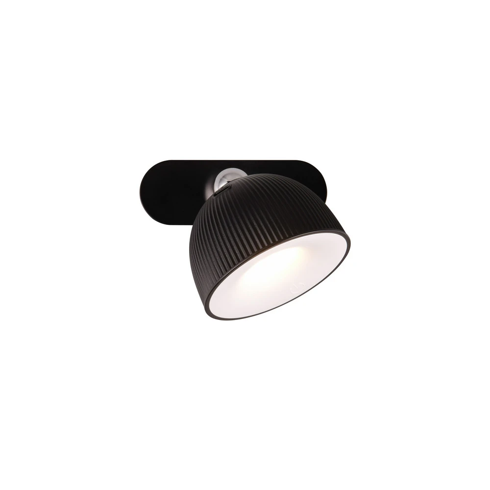 Lampe de table LED sur batterie Maxima, noir, hauteur 41 cm, plastique