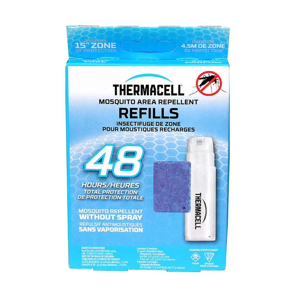 Recharge à insectifuge à moustiques de 48 heures de protection totale, 4 cartouches et 12 tampons