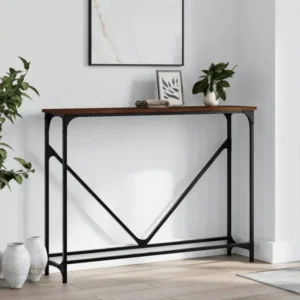 Archivage Premium Table console chêne marron 102x22,5x75 cm bois d'ingénierie