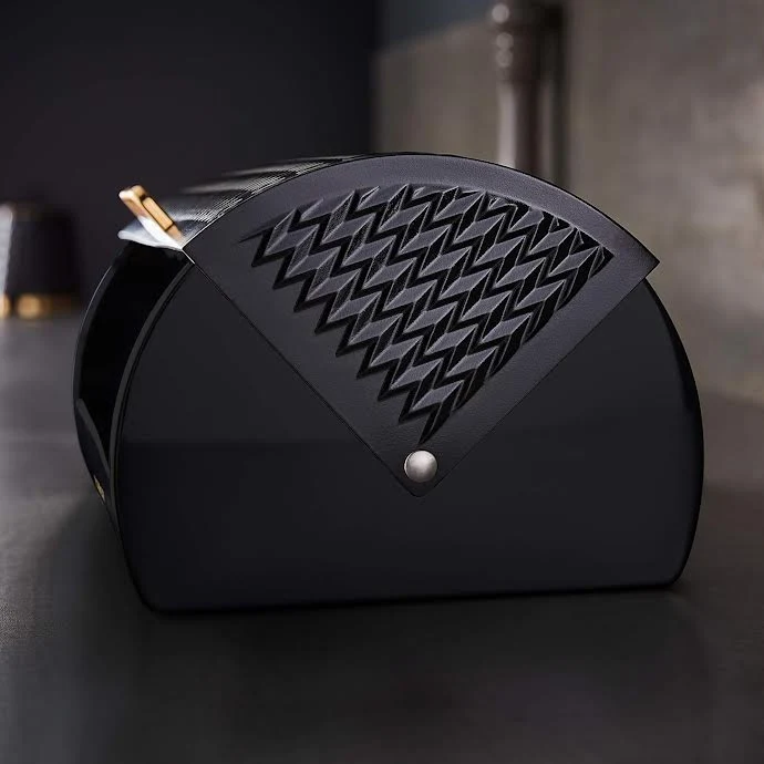 Enveloppes de paie CH Waves Design Rolltop Bread Bin Noir jais