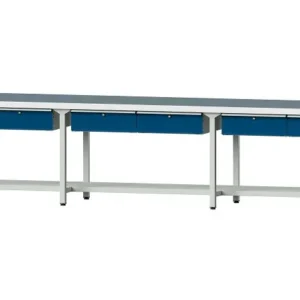 Bancs de travail ANKE table de travail exemple 205 4050 x 800 x 850 mm RAL 7035/5010 UBP 50 mm 401.558 prendre à bas prix