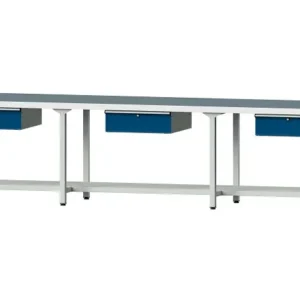 Bancs de travail ANKE table de travail exemple 203 4050 x 800 x 850 mm RAL 7035/5010 UBP 50 mm 401.542 acquérir à bas prix
