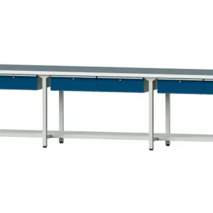 Bancs de travail ANKE table de travail exemple 205 4050 x 800 x 890 mm RAL 7035/5010 UBP 40 mm 401.557 magasiner à bas pri...