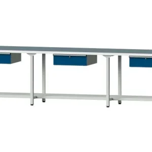 Bancs de travail ANKE table de travail exemple 203 4050 x 800 x 890 mm RAL 7035/5010 UBP 40 mm 401.541 magasiner à bas pri...