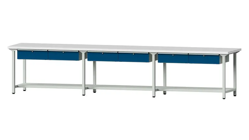 Bancs de travail ANKE table de travail exemple 205 4050 x 800 x 840 mm RAL 7035/5010 KSP 40 mm 401.552 choisir à bas prix