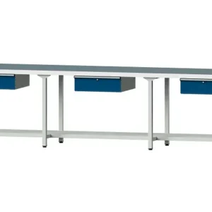 Bancs de travail ANKE table de travail exemple 203 4050 x 800 x 900 mm RAL 7035/5010 UBP 50 mm 401.543 prendre à bas prix