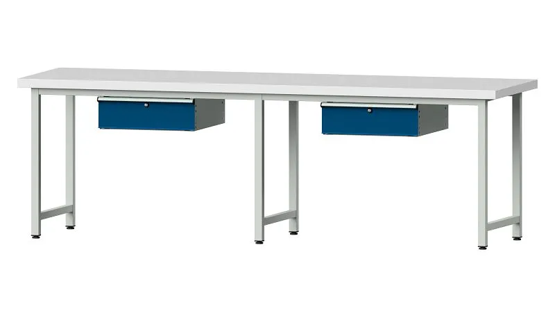 Bancs de travail ANKE table de travail exemple 193 2800 x 800 x 900 mm RAL 7035/5010 KSP 50 mm 401.471 acquérir à bas prix