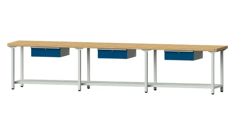 Bancs de travail ANKE table de travail exemple 103 4050 x 700 x 850 mm RAL 7035/5010 BMP 50 mm 400.534 commander à bas prix