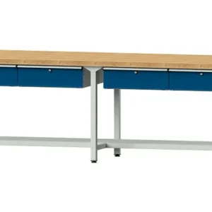 Bancs de travail ANKE table de travail exemple 195 2800 x 800 x 850 mm RAL 7035/5010 BMP 50 mm 401.482 choisir à bas prix