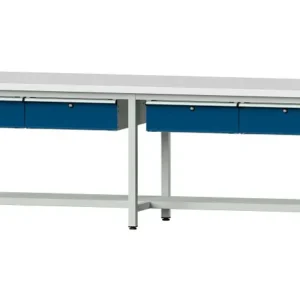 Bancs de travail ANKE table de travail exemple 195 2800 x 800 x 840 mm RAL 7035/5010 KSP 40 mm 401.484 magasiner à bas prix