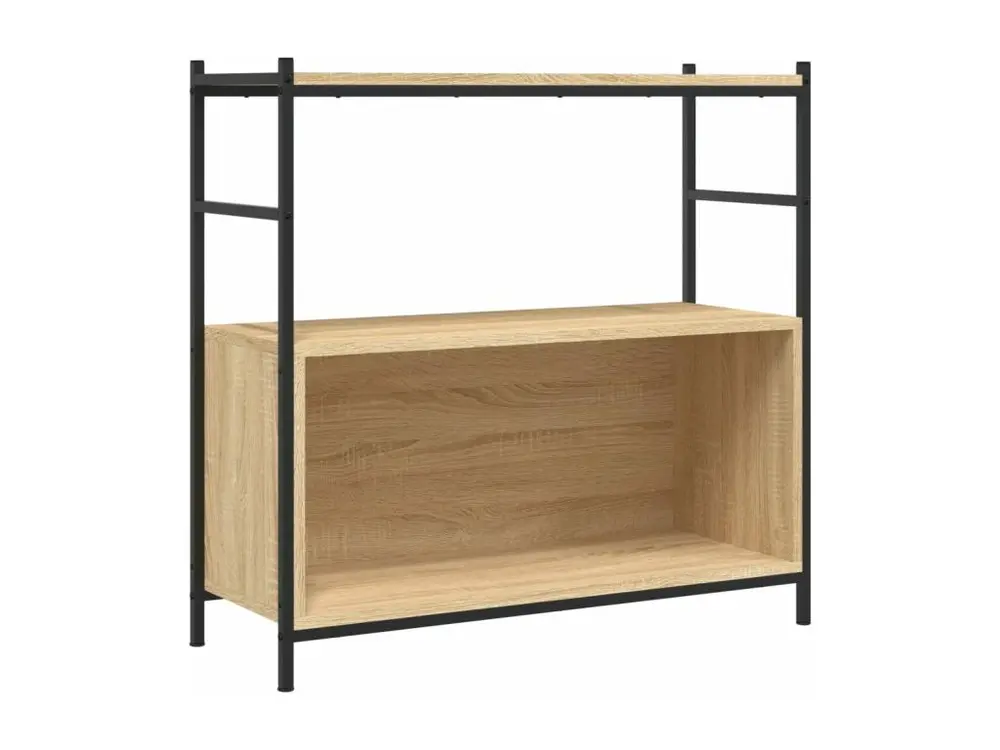 Bibliothèque chêne sonoma 80x30x78,5cm bois d'ingénierie et fer - 24 pièces