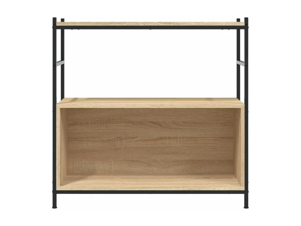 Bibliothèque chêne sonoma 80x30x78,5cm bois d'ingénierie et fer - 24 pièces