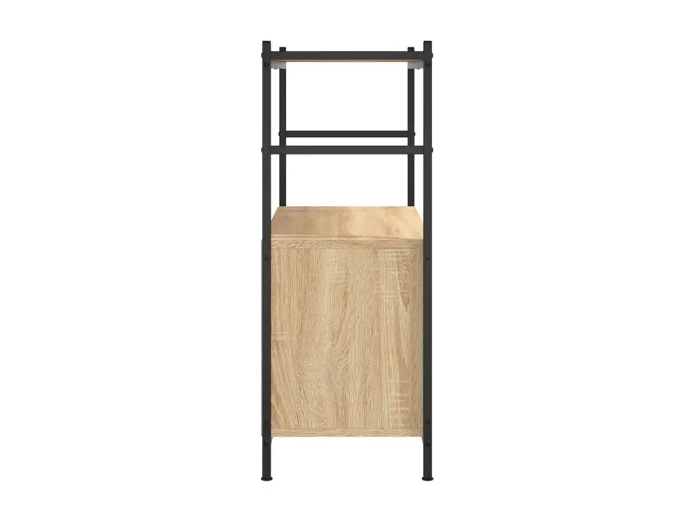 Bibliothèque chêne sonoma 80x30x78,5cm bois d'ingénierie et fer - 24 pièces