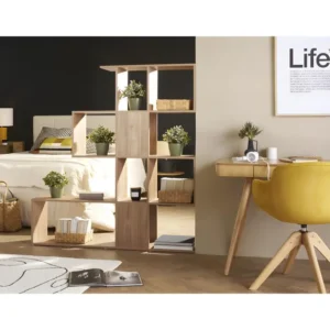 Bibliothèque ouverte séparateur design finition bois net chêne L139 cm COMO pour Âges 3-5