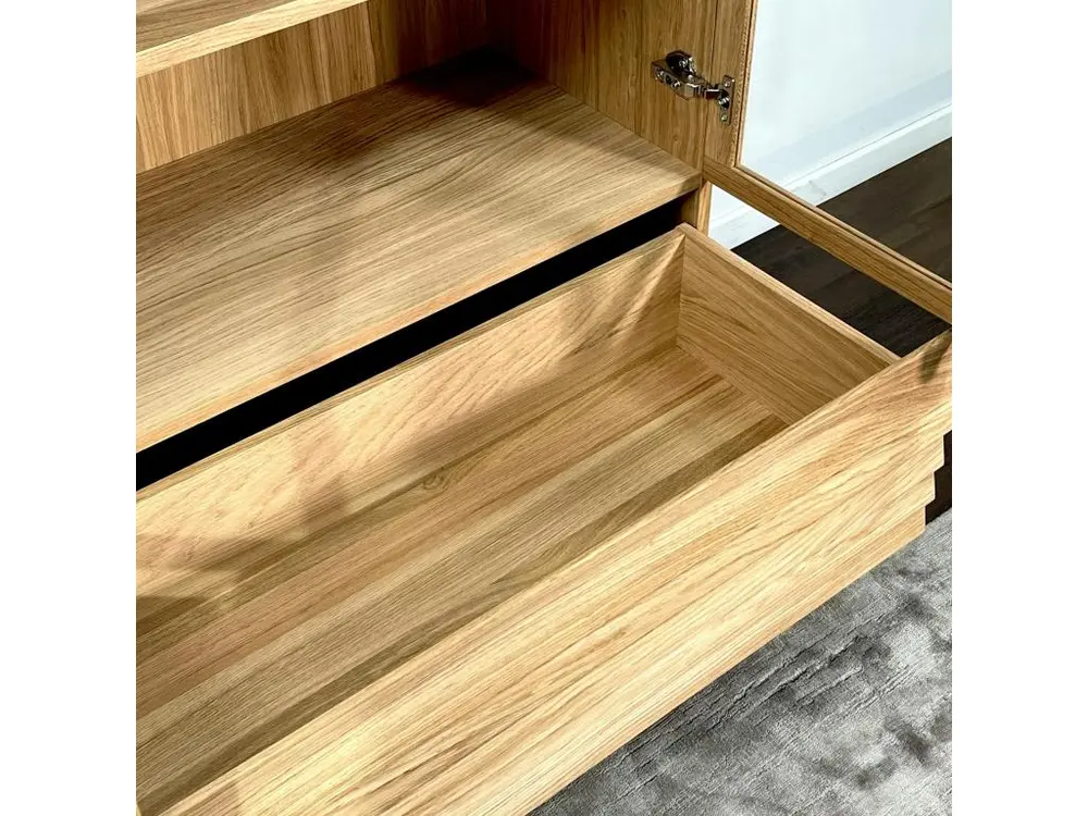Bibliothèque vitrine en bois de chêne huilé COLOGNE pour Activités manuelles