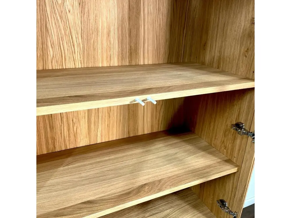 Bibliothèque vitrine en bois de chêne huilé COLOGNE pour Activités manuelles