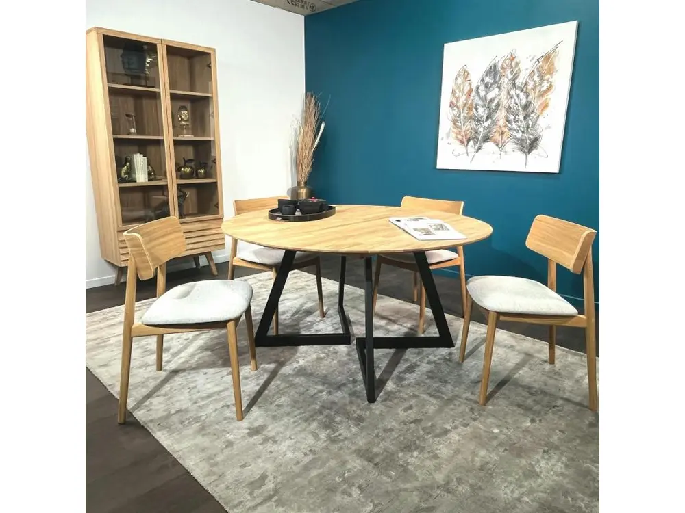 Bibliothèque vitrine en bois de chêne huilé COLOGNE pour Activités manuelles