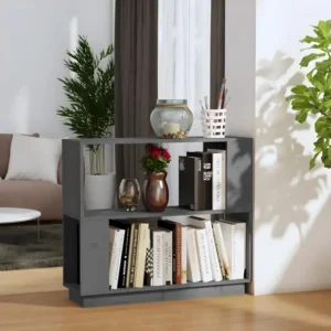 Bibliothèque/Séparateur de pièce Gris 80x25x70 cm Pin résistant