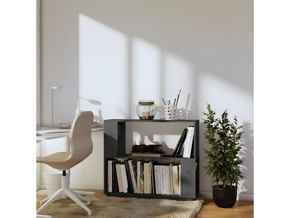 Bibliothèque/Séparateur de pièce Gris 80x25x70 cm Pin résistant