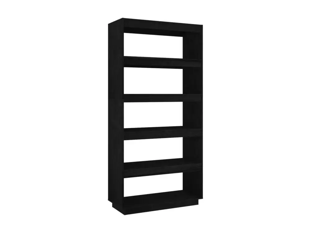 Bibliothèque/Séparateur de pièce Noir 80x35x167 cm Pin massif - 24 pièces