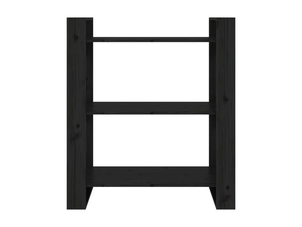 Bibliothèque/Séparateur de pièce Noir 80x35x91 cm Pin robuste - 24 pièces