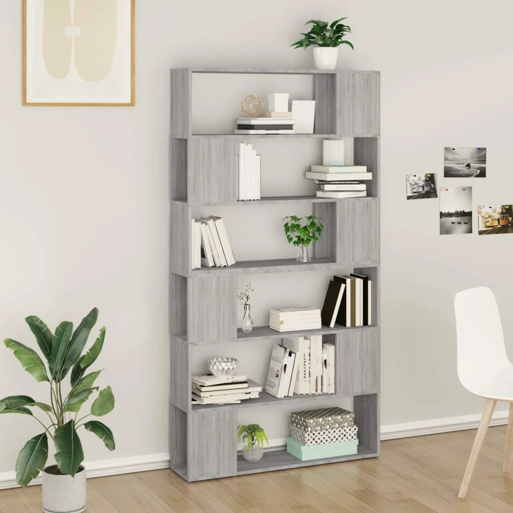 Bibliothèque/séparateur de pièce sonoma gris 100x24x188 cm | Matériel Scolaire
