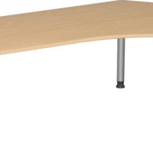 bureau geramöbel 135° à droite réglable en hauteur 2166x1130x680-800 hêtre/argent S-555316-BS commander à bas prix | Matér...