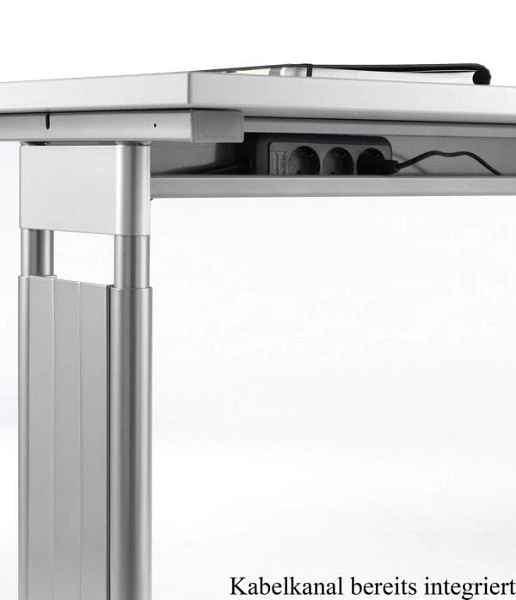 bureau geramöbel 135° droite réglable en hauteur base C flex 2166x1130x680-820 hêtre/argent S-617316-BS magasiner à bas pr...