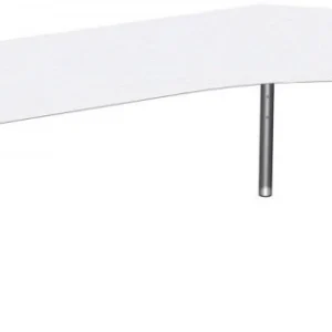 bureau geramöbel 135° réglable en hauteur à droite panneau de pied C en option 2166x1130x680-820 blanc/argent N-647316-WS...