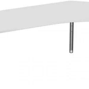 bureau geramöbel 135° réglable en hauteur à droite panneau pied C en option 2166x1130x680-820 gris évident/argent N-647316...