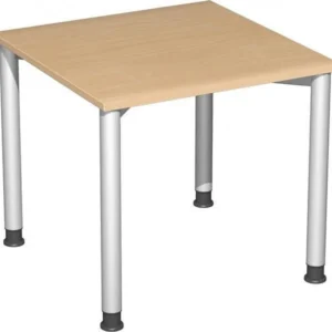 Bureau geramöbel réglable en hauteur 800x800x680-800 hêtre/argent S-555101-BS obtenir à bas prix | Lavable | Sans solvant