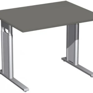 bureau geramöbel réglable en hauteur panneau de pied C en option 1000x800x680-820 graphite/argent N-647144-GS magasiner à...