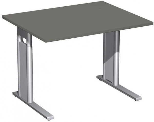 bureau geramöbel réglable en hauteur panneau de pied C en option 1000x800x680-820 graphite/argent N-647144-GS magasiner à...