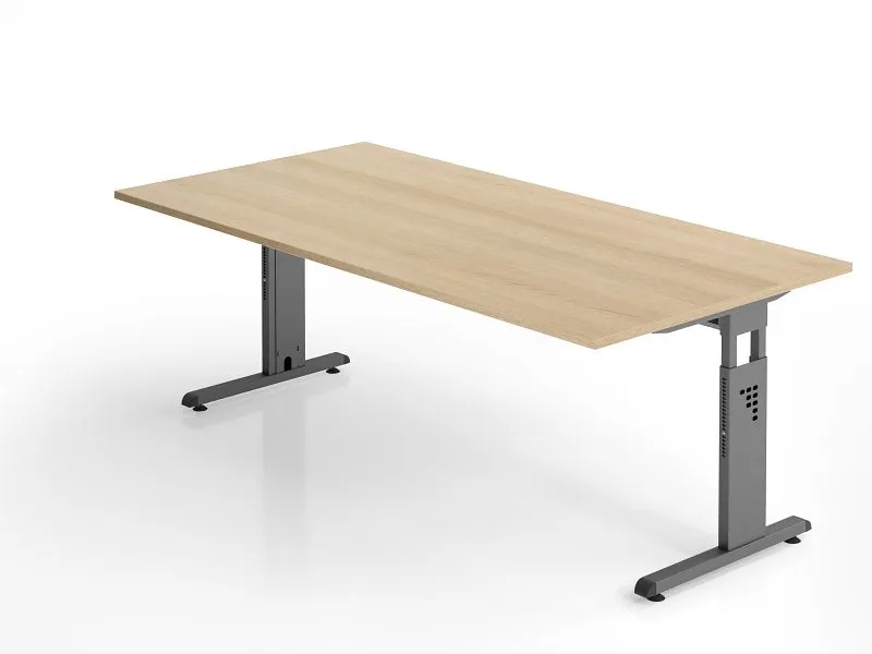 Bureau Hammerbacher OS2E 200 x 100 cm plateau : chêne épaisseur 25 mm chant ABS 2 mm forme rectangulaire VOS2E/E/G choisir...